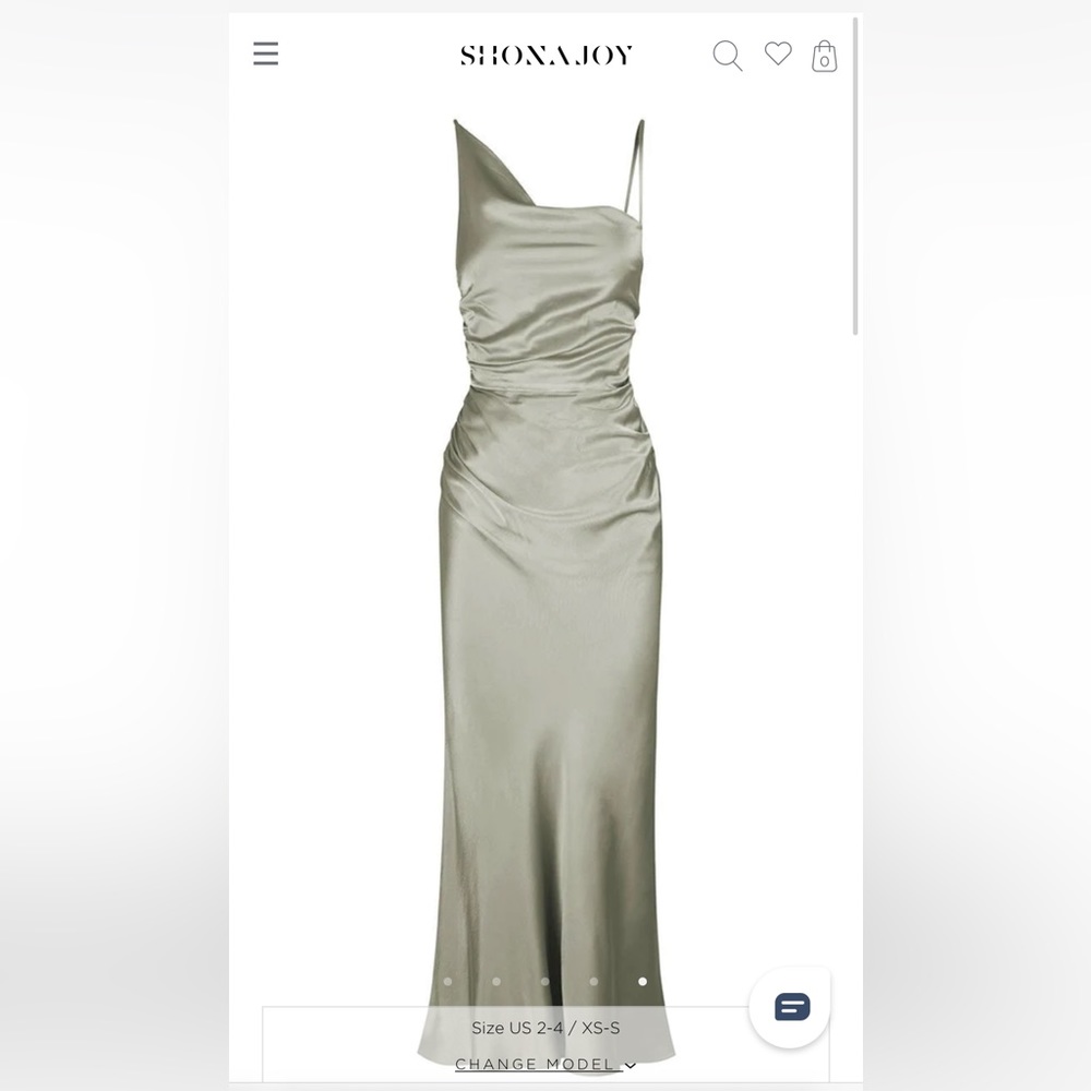 Shona Joy La Lune Asymmetrical Bias Cowl Midi Dress Sage/ Green Silk/ Adjustable